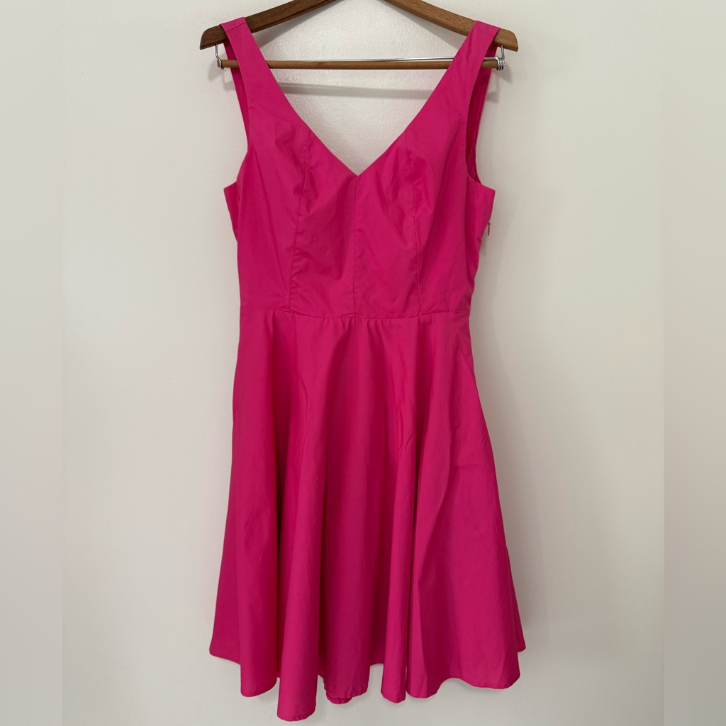 Vineyard Vines Nwt Hot Pink Tank Dress With Bow Accent In Size 6
